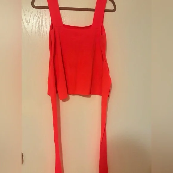 Anthropologie Harlow Neon Orange Coral Sweater Knit Tank - Picture 10 of 15